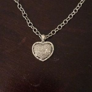 Ross Simons SS Diamond Heart Necklace